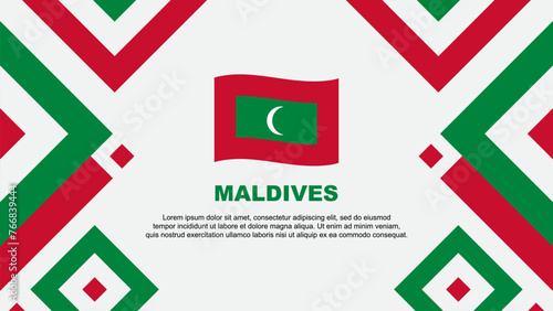 Maldives Flag Abstract Background Design Template. Maldives Independence Day Banner Wallpaper Vector Illustration. Maldives Template