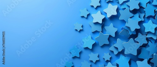   A group of blue stars on a blue background creates a stunning visual for a card or brochure This design element adds a touch of elegance and sophistication  while also providing ample