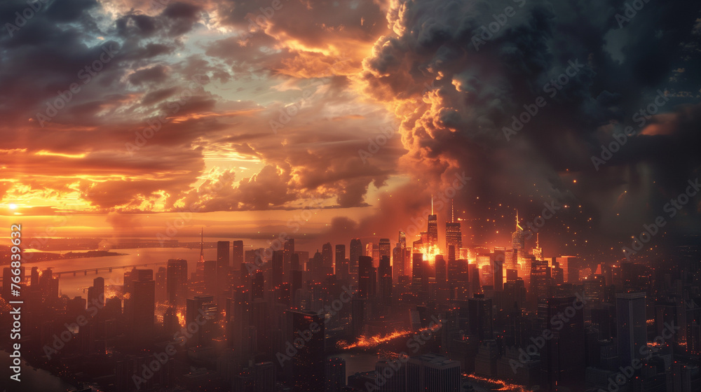 Obraz premium fire in the woods