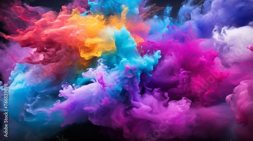Colorful abstract smoke waves background - vibrant swirling patterns for graphic art design