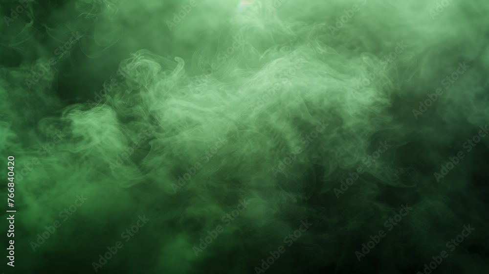  Smoke green background dark ground light smell toxic  - obrazy, fototapety, plakaty 