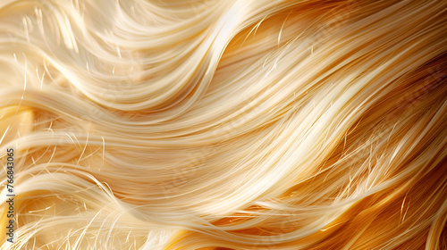 Close-Up of Silky Golden Hair Waves in Lustrous Detail