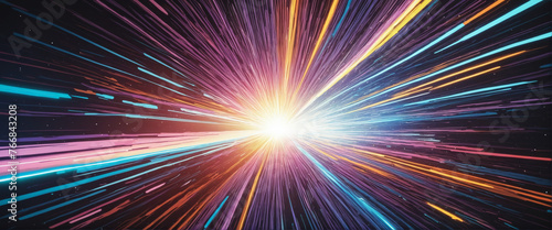 Light speed, explosion. colorful colorful background