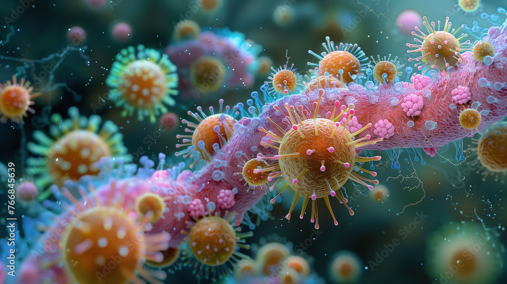 Vibrant Microscopic World of Viruses and Bacteria Vibrant Microscopic World of Viruses and Bacteria