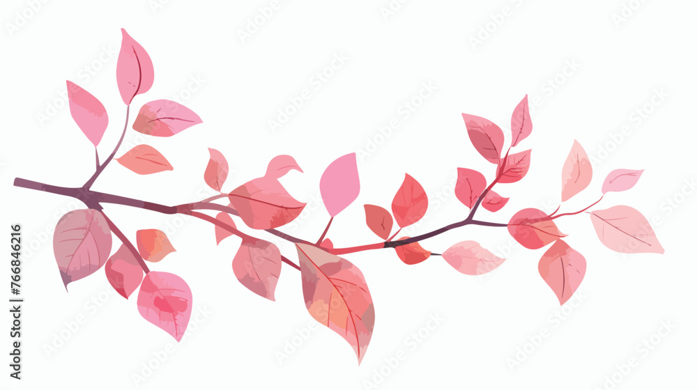 Vector illustration of autumn leaf branch