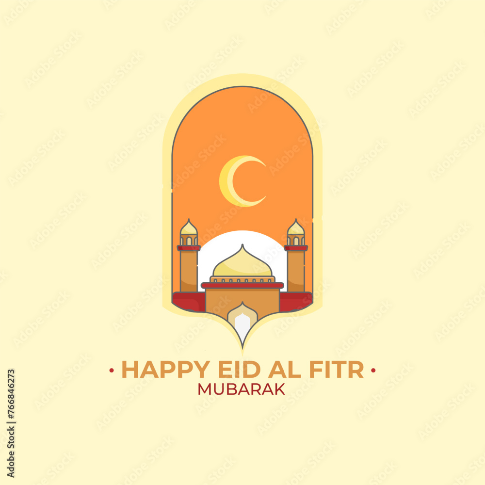 Eid al-Fitr vector with mosque concept. eid vector. vector illustration. Can be used for Eid, religious and business events Eid al-Fitr vector with mosque concept. eid vector. vector illustration. Can be used for Eid, religious and business events