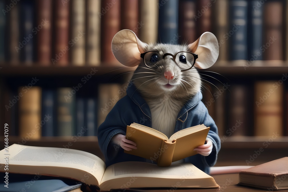 mouse in a library. mouse in a library.