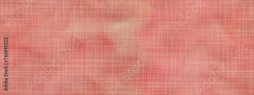 Pale red aged fabric book cover with canvas seamless texture. The old material pattern of a frayed notepad or textbook. Vector drawing of a burlap or linen vintage textile. Retro bg