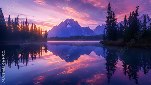 sunrise over lake