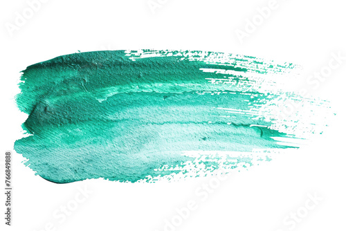 turkis blue colored watercolor brush stroke isolated on white or transparent png photo