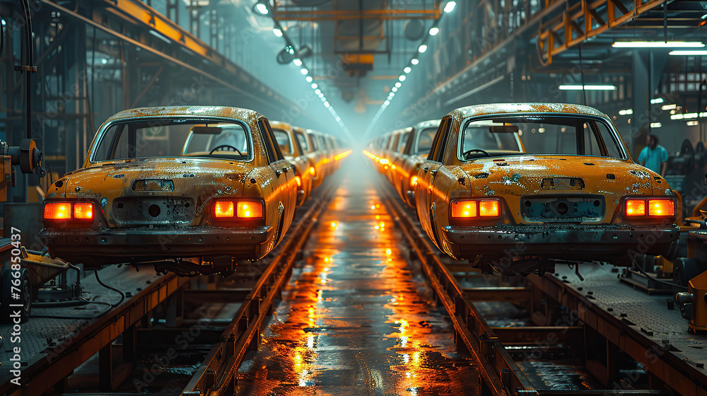 Car assembly on car factory Car assembly on car factory