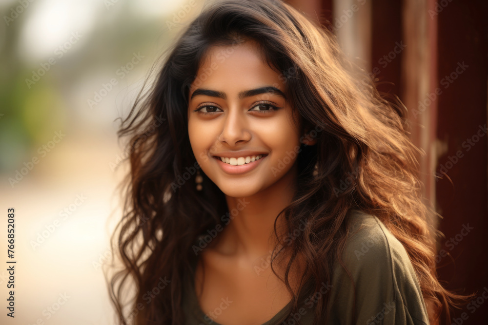 Portrait of a teenager of Indian ethnicity with a smiling face Portrait of a teenager of Indian ethnicity with a smiling face
