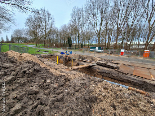 Gas pipe of Gasunie removed for further inspection after possible leakage photo