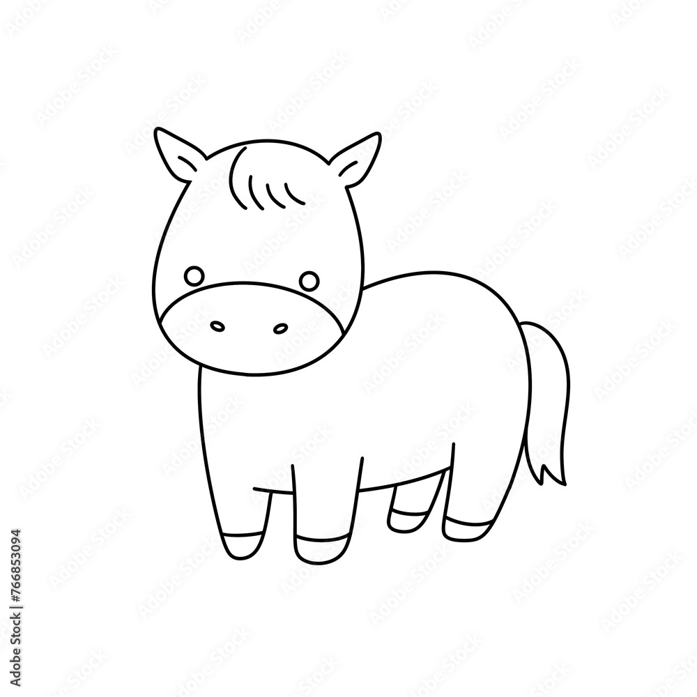 Fototapeta premium A horse is standing in a field