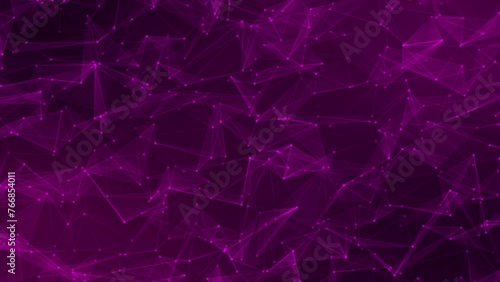 Abstract geometric background connecting dots as plexus web net, deep learning, aton cell science, security seve online cyber hacker,robot ai,social network,with pink color. photo