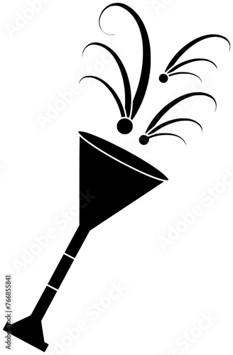 funny illustration confetti silhouette celebration logo day icon april outline humor happy fun fool joke joy party spring holiday shape clown crazy card for vector graphic background