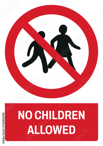 iso prohibition safety signs v2 no children allowed size a4/a3/a2/a1