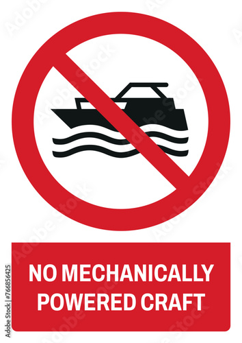 iso prohibition safety signs v2 mechanically powered craft size a4/a3/a2/a1