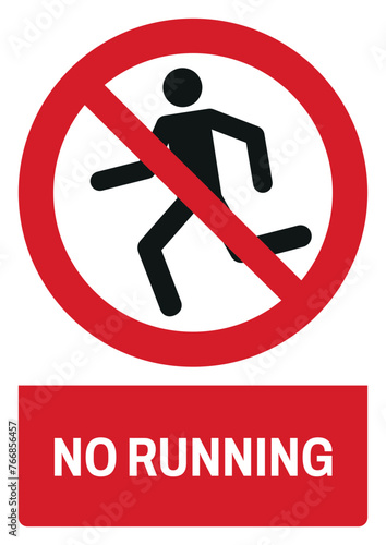 iso prohibition safety signs v2 no running size a4/a3/a2/a1