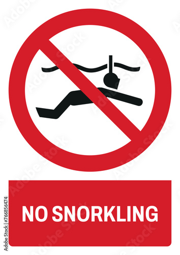 iso prohibition safety signs v2 no snorkling size a4/a3/a2/a1