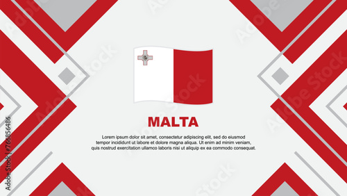 Malta Flag Abstract Background Design Template. Malta Independence Day Banner Wallpaper Vector Illustration. Malta Illustration