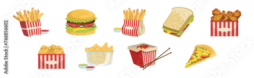 Tasty Fast Food Object and Item Vector Set