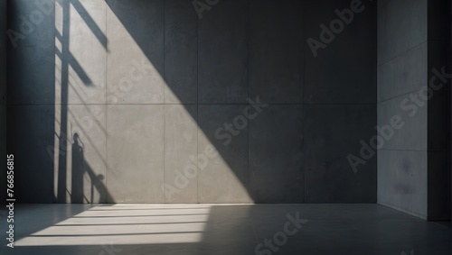 shadows on a gray blank wall 