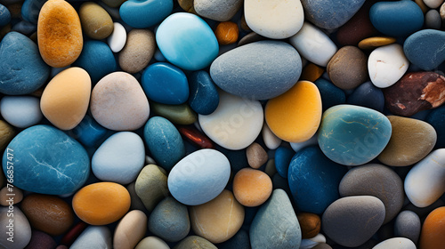 pebbles on the beach colored beach stones background photo
