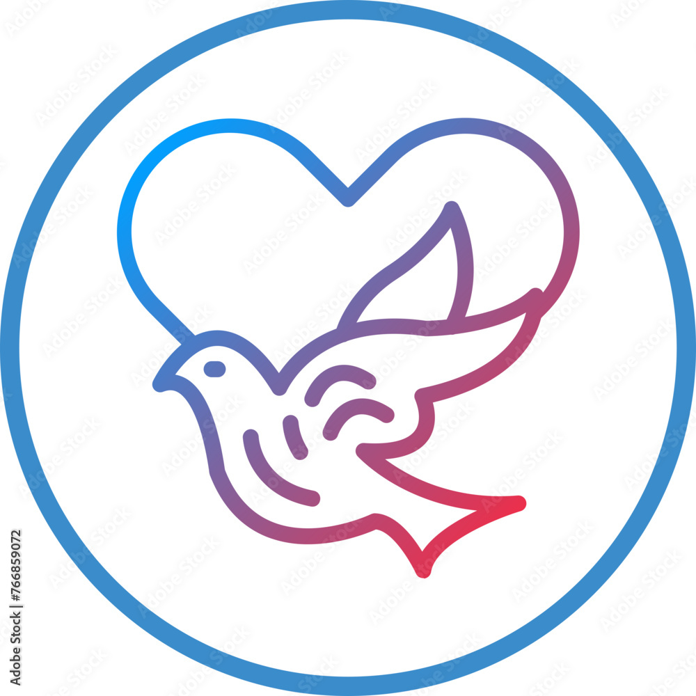 Vector Design Dove with Heart Icon Style Vector Design Dove with Heart Icon Style