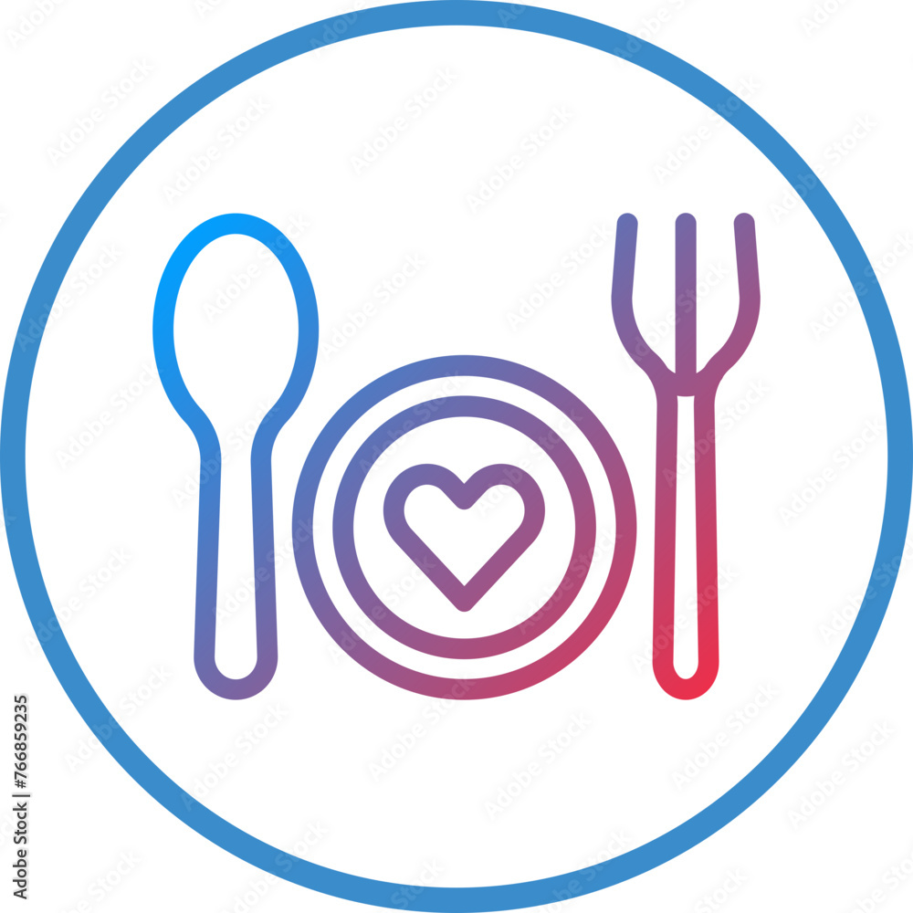 Fototapeta premium Vector Design Wedding Dinner Icon Style