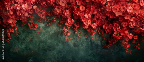   Red flower wall painting - 21 tokens photo