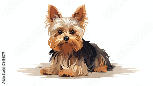 Yorkshire Terrier Flat vector isolated on white background