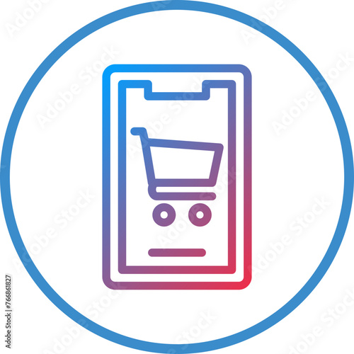 Vector Design Mobile Shopping Icon Style