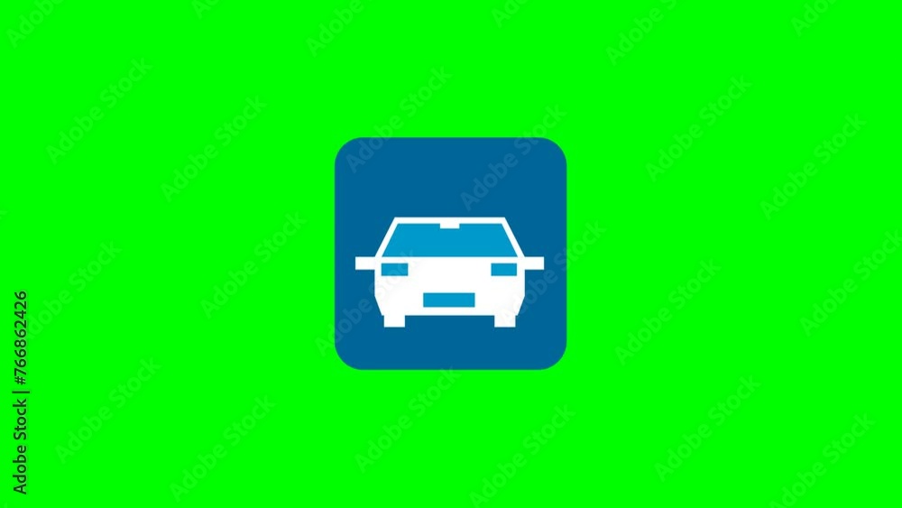 White car. Passenger car on white background, front view. White car on a blue cube. The object appears on top and remains in the center of the screen. Alpha channel. Chroma key, 2d flat animation White car. Passenger car on white background, front view. White car on a blue cube. The object appears on top and remains in the center of the screen. Alpha channel. Chroma key, 2d flat animation