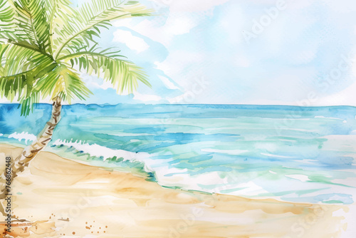 beach watercolor good quality and good design © slowbuzzstudio