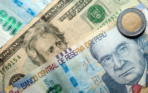 Peruvian Soles  Peru sol  and US Dollars currency