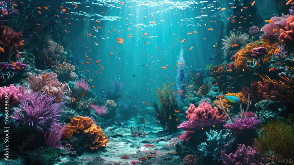 Fototapeta premium Deep water sea ocean texture background. generative ai