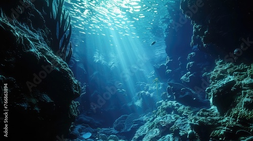 Deep water sea ocean texture background. generative ai