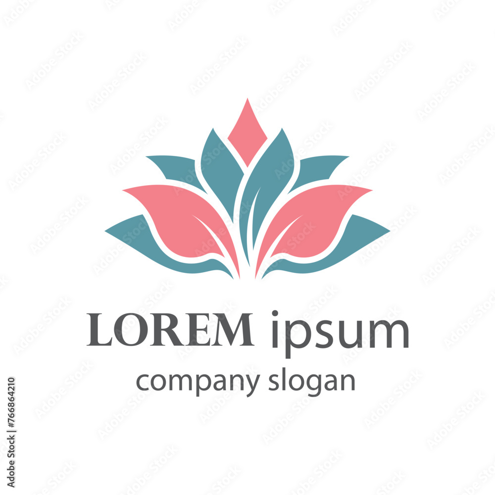 Elegant and beautiful blooming flower logo illustration