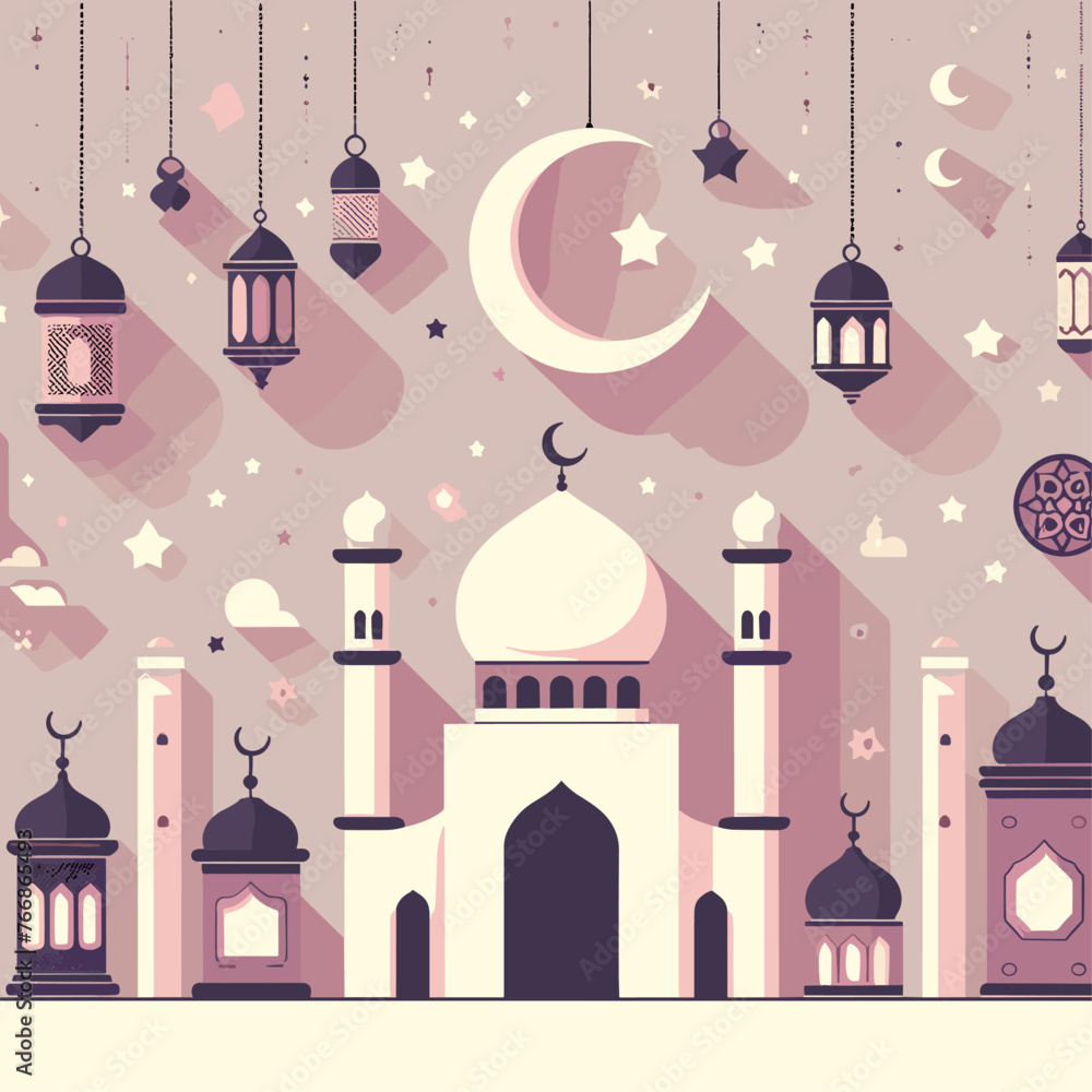 Flat Ramadan Background