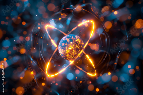 microscopic atom close-up view