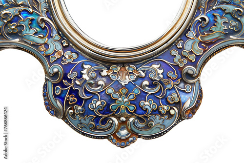 A Russian Mirror with Gilded Silver on Transparent Background. PNG photo