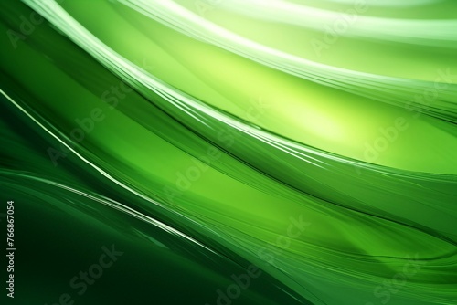 抽象テンプレート。透明感のある立体的な黄緑と緑の波