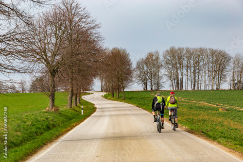  yclists on a rural road