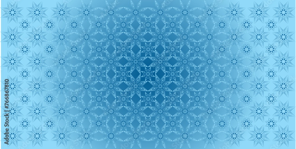 vector gradient deep on blue colours background with a pattern of stars arabic calligraphy geometric flower islamic ornament decor frame eid ramadan - obrazy, fototapety, plakaty 