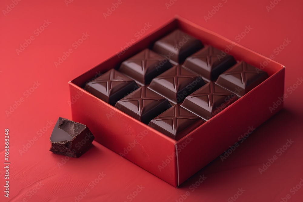 a red box of chocolates on a red background a red box of chocolates on a red background