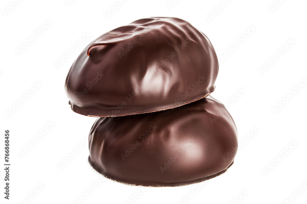 Chocolate marshmallows isolated Chocolate marshmallows isolated