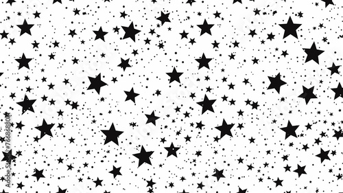 black vector random small stars pattern on a white background