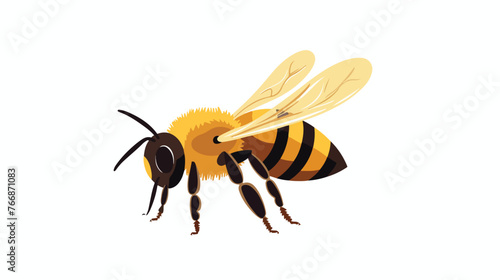 Bumblebee Honey Bee flat vector isolated on white background