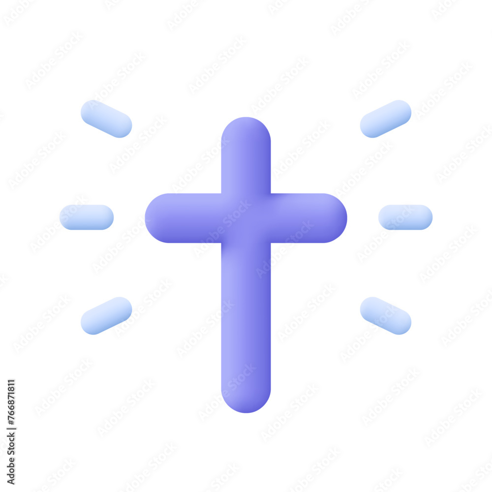 Christian Cross. 3d vector icon. Cartoon minimal style. Christian Cross. 3d vector icon. Cartoon minimal style.